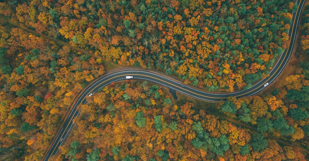route au mois d'octobre