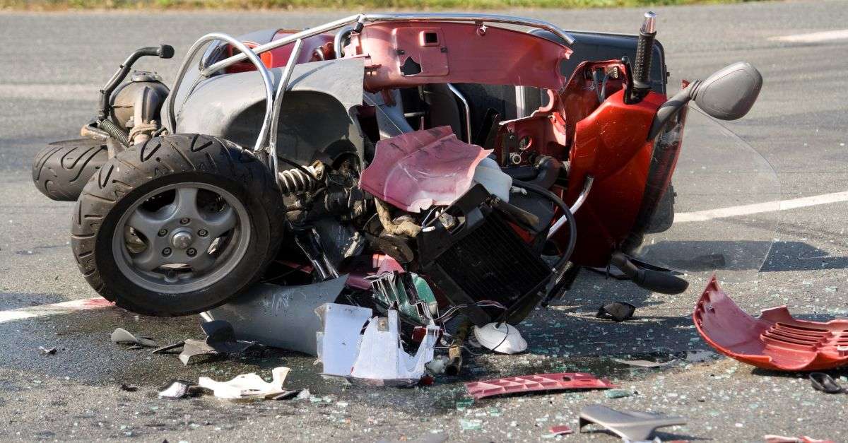 moto endommagé après un accident