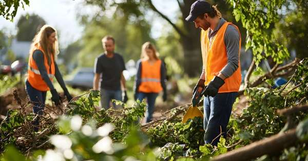 Débroussaillement collectif d'un jardin
