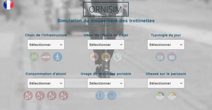 illustration simulateur de mouvement des trottinettes